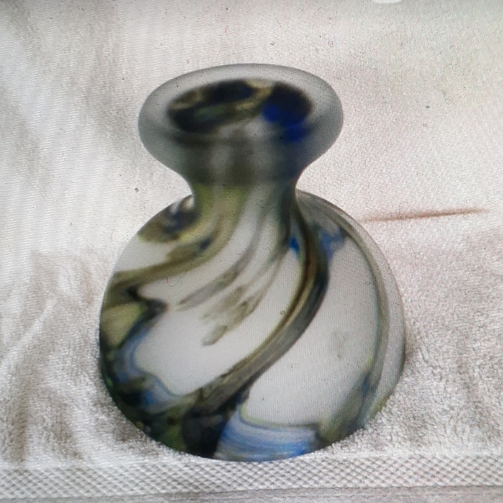 Tarnewiec handblown art glass compote. - Picture 4 of 5